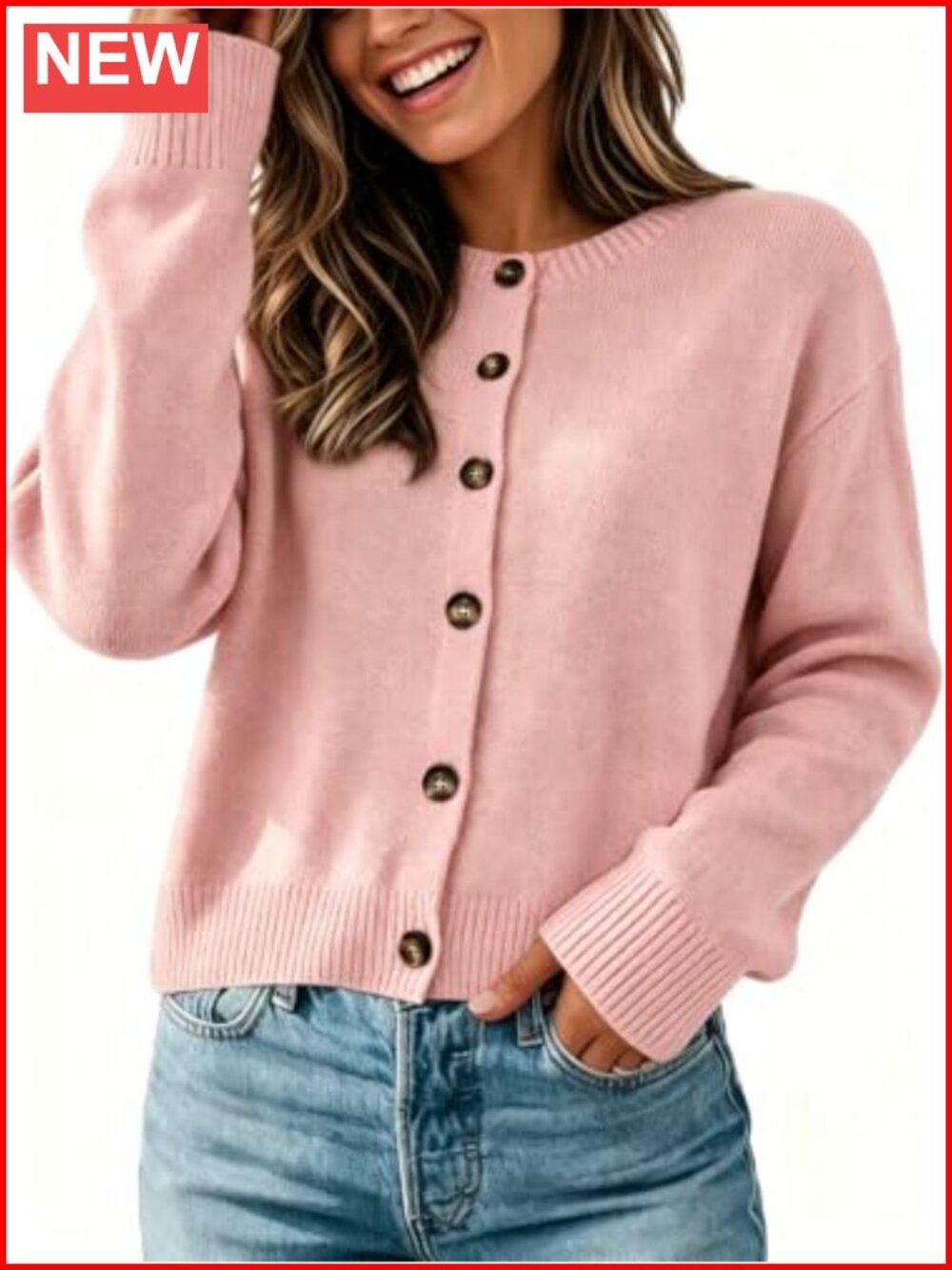 Cropped Cardigan Sweater Open Front Knit Long Sleeve Women's